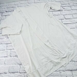 Barefoot Dreams Luxe Milk Jersey Cardigan Large White Short Sleeve Soft